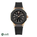ساعت زنانه نیوی فورس مشکی رز مشکی naviforce-6109-wb-rb