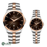 ست ساعت زنانه و مردانه رزنقره ای مشکی WATSON-1232GL-348