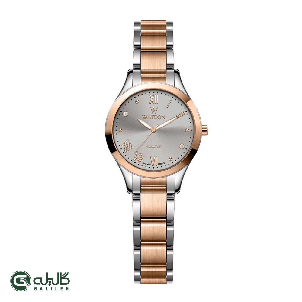 WATSON-1282L-346 ساعت زنانه واتسون رزنقره ای خاکستری WATSON-1282L-346