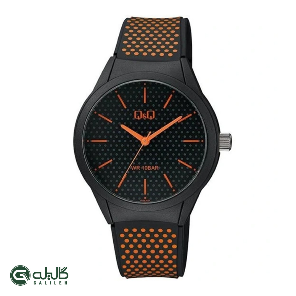 ساعت اسپرت کیو اند کیو مشکی نارنجی q&q-vr28j034y